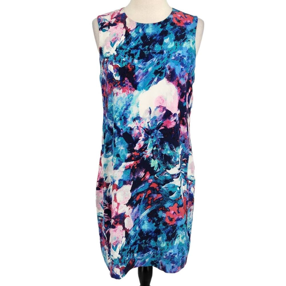 Cynthia Rowley Silk Sheath Dress Colorful Art to Wear